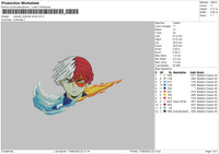 Swoosh Todoroki Shoto Embroidery File 4 size