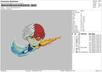 Swoosh Todoroki Shoto Embroidery File 4 size