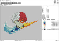 Swoosh Todoroki Shoto Embroidery File 4 size