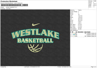 Swoosh Westlake Embroidery File 6 sizes