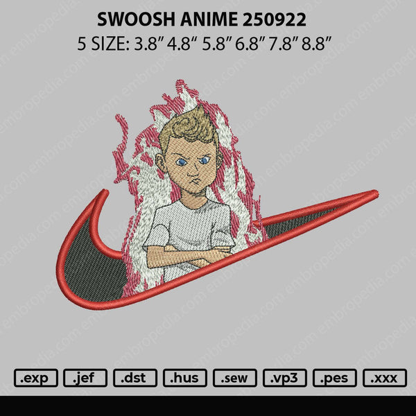 Swoosh Anime 250922 Embroidery File 5 sizes