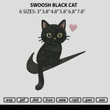 Swoosh Black Cat Embroidery File 6 sizes