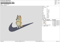 Swoosh Dog 01 Embroidery File 6 sizes