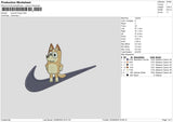 Swoosh Dog 01 Embroidery File 6 sizes