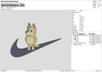 Swoosh Dog 01 Embroidery File 6 sizes