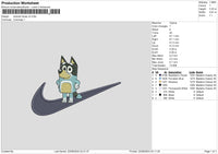 Swoosh Dog 02 Embroidery File 6 sizes