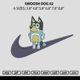 Swoosh Dog 02 Embroidery File 6 sizes