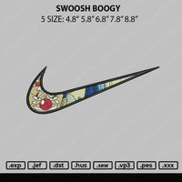 Swoosh Boogy Embroidery File 5 sizes