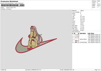 Girl Swoosh 2909 Embroidery File 6 sizes