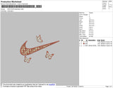 Swoosh Dior Butterflies Embroidery File 4 size