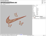 Swoosh Dior Butterflies Embroidery File 4 size