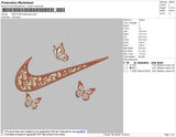 Swoosh Dior Butterflies Embroidery File 4 size