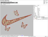 Swoosh Dior Butterflies Embroidery File 4 size