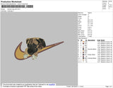 Swoosh Dog V22 Embroidery File 4 size