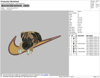 Swoosh Dog V22 Embroidery File 4 size