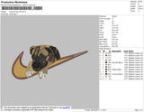 Swoosh Dog V22 Embroidery File 4 size