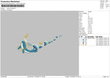 Swoosh Dolphin Embroidery File 4 size