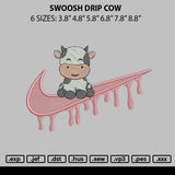 Swoosh Drip Cow Embroidery File 6 sizes