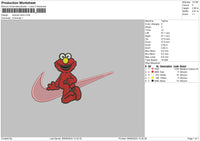 Swoosh Elmo 01 Embroidery File 6 sizes