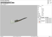 Swoosh Fighter Embroidery File 7 sizes