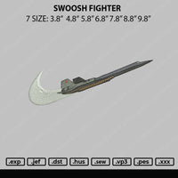 Swoosh Fighter Embroidery File 7 sizes