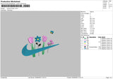 Swoosh Flower 02 Embroidery File 5 sizes