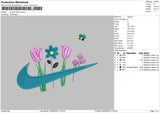 Swoosh Flower 02 Embroidery File 5 sizes