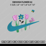 Swoosh Flower 02 Embroidery File 5 sizes