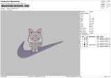 Swoosh Fox2405 Embroidery File 6 sizes