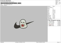 Swoosh Ghost Pumpkin Embroidery File 6 sizes