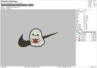 Swoosh Ghost Pumpkin Embroidery File 6 sizes