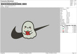 Swoosh Ghost Pumpkin Embroidery File 6 sizes