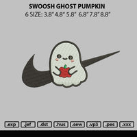 Swoosh Ghost Pumpkin Embroidery File 6 sizes