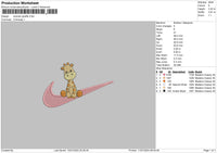 Swoosh Giraffe Embroidery File 6 sizes