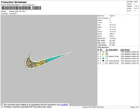 Swoosh Goku V6 Embroidery File 4 size
