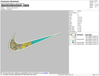 Swoosh Goku V6 Embroidery File 4 size