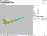 Swoosh Goku V6 Embroidery File 4 size