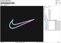 Swoosh Glow Embroidery File 6 sizes