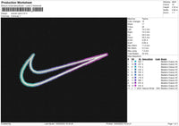 Swoosh Glow Embroidery File 6 sizes