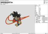 Swoosh Goku 25 Embroidery File 6 sizes