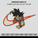 Swoosh Goku 25 Embroidery File 6 sizes