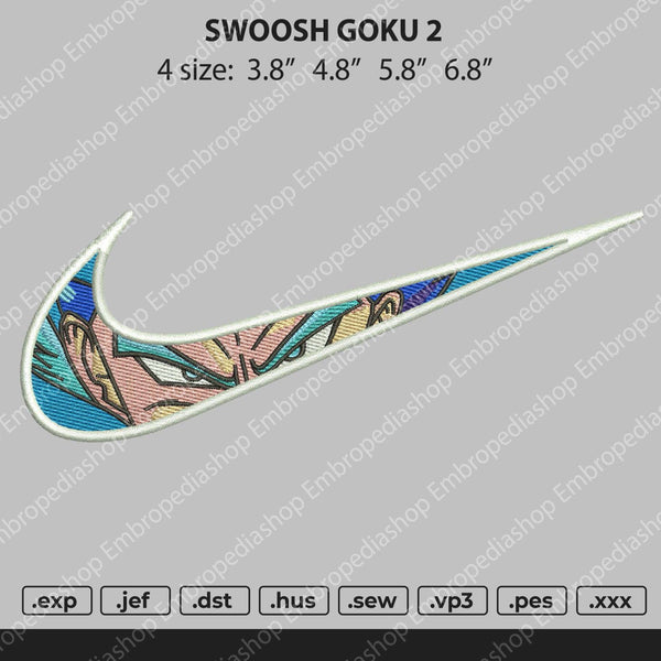 Swoosh Goku V2 Embroidery File 4 size