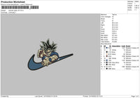 Swoosh Goku Embroidery File 6 sizes