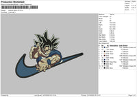 Swoosh Goku Embroidery File 6 sizes