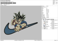 Swoosh Goku Embroidery File 6 sizes