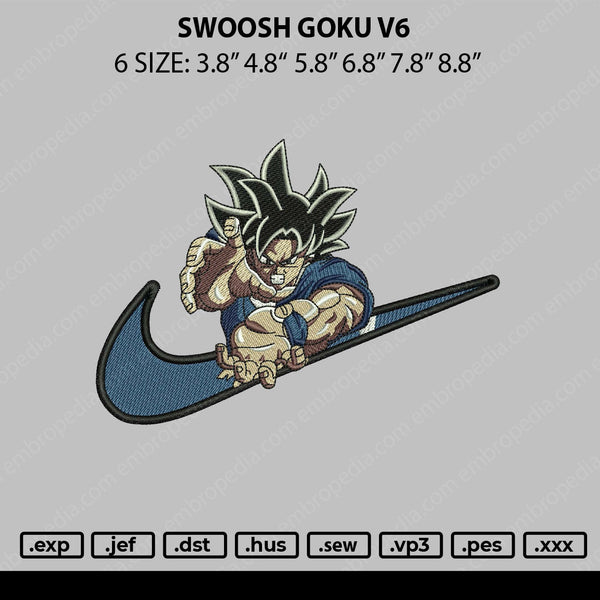 Swoosh Goku Embroidery File 6 sizes