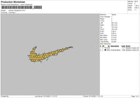 Swoosh Hexagonal Embroidery File 4 size