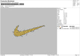 Swoosh Hexagonal Embroidery File 4 size