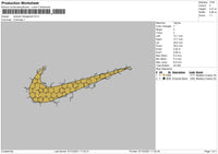 Swoosh Hexagonal Embroidery File 4 size