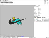 Swoosh Homer Embroidery File 4 size